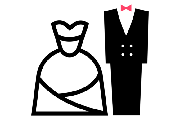 Bride and Groom Icon: A Wedding Symbol for Modern Designers