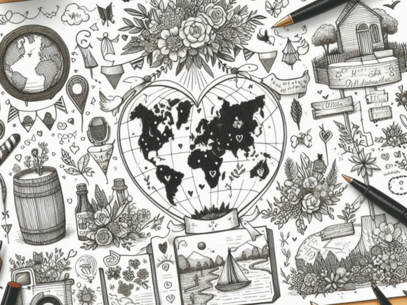 Charming Cartography: The Art of Hand-Drawn Wedding Maps