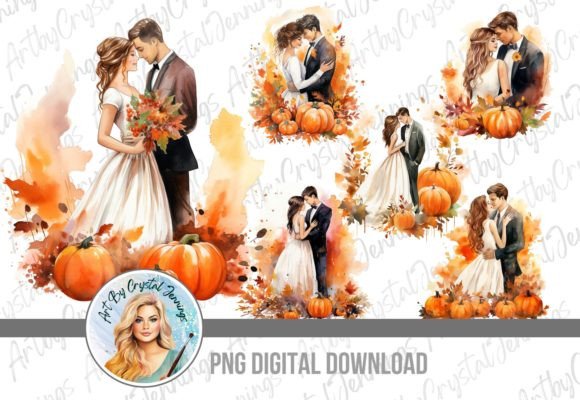 Cozy Autumn Romance: Using Fall Pumpkin Wedding Graphics
