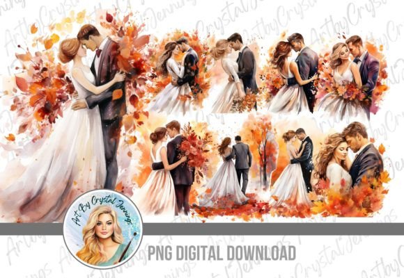 Elegant Autumn Nuptials: Creative Uses for Wedding Clipart