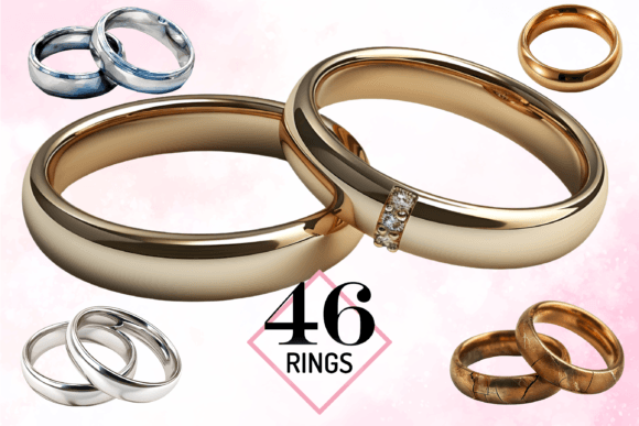 Elegant Wedding Rings PNG Collection for Modern Designers