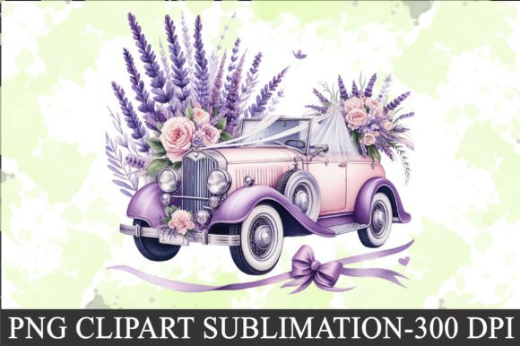 Lavender Wedding Car Clipart: Designs for Your Special Day