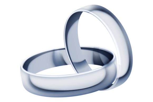 Silver Wedding Rings Pair Realistic Meta: A Designer's Asset