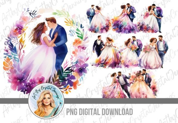 Stunning Plus Size Wedding Couple PNG for Creative Projects