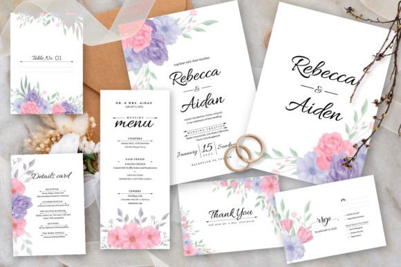 The Timeless Charm of a Floral Wedding Invitation Suite