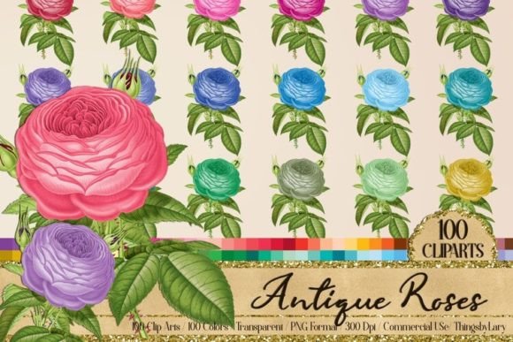 Timeless Charm: Vintage Rose Clip Art for Modern Designs