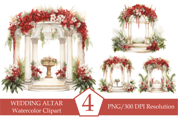 Watercolor Wedding Arch and Altar: A Dreamy Design Asset