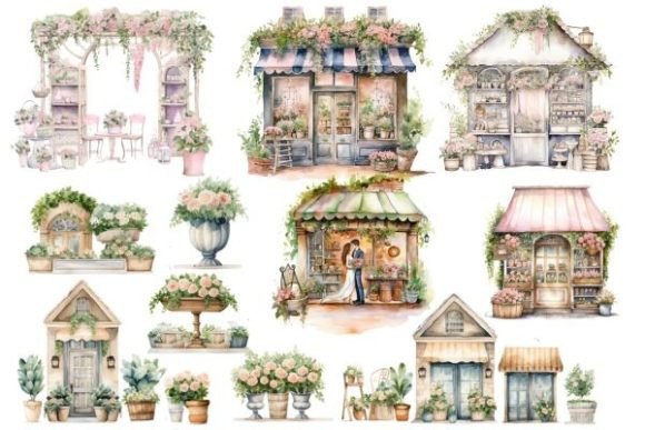 Watercolor Wedding Elements: Instant Digital Artistry