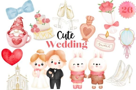 Watercolor Wedding Graphics: A Bundle for Every Creative Project