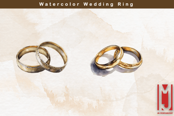 Watercolor Wedding Ring: A Hand-Painted Touch for Your Designs