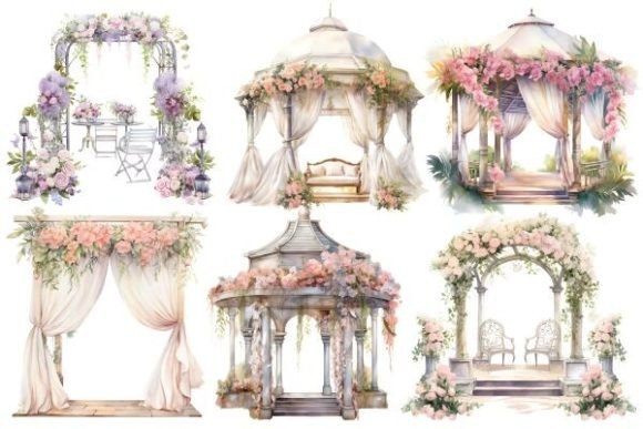 Wedding Clipart, Bride and Groom Clipart for Crafting
