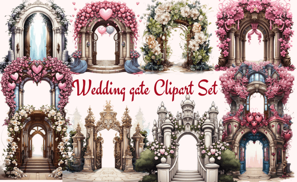 Wedding Gate Clipart Set: Designs for Your Creative Projects